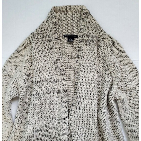 BCBGMAXAZRIA Cardigan Sweater Open Front Wool Blend Beige Aztec Women Sz M Med - Picture 9 of 10